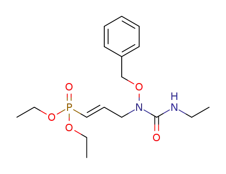 Molecular Structure of 1639810-61-9 ((E)-diethyl (3-(1-(benzyloxy)-3-ethylureido)prop-1-en-1-yl)phosphonate)