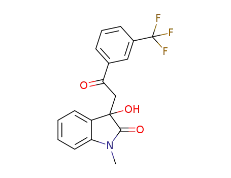 Molecular Structure of 1623807-35-1 (1-methyl-3-hydroxy-3-(2-(3-trifluoromethylphenyl)-2-oxoethyl)indolin-2-one)