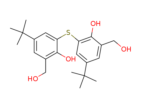 Molecular Structure of 133786-63-7 (Benzenemethanol, 3,3'-thiobis[5-(1,1-dimethylethyl)-2-hydroxy-)