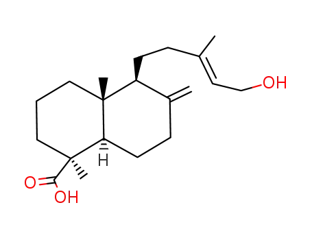 Molecular Structure of 77096-82-3 ((1S,8aβ)-Decahydro-5α-[(E)-5-hydroxy-3-methyl-3-pentenyl]-1,4aα-dimethyl-6-methylene-1-naphthalenecarboxylic acid)