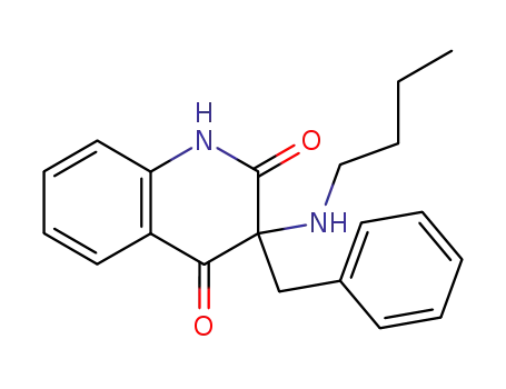 Molecular Structure of 477949-99-8 (2,4(1H,3H)-Quinolinedione, 3-(butylamino)-3-(phenylmethyl)-)