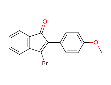 Molecular Structure of 94796-78-8 (1H-Inden-1-one, 3-bromo-2-(4-methoxyphenyl)-)