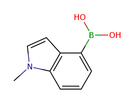 Molecular Structure of 590417-56-4 (B-(1-methyl-1H-indol-4-yl)-Boronic acid)