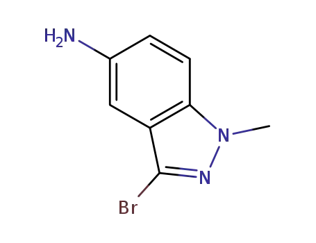Molecular Structure of 1092351-49-9 (5-Amino-3-bromo-1-methylindazole)