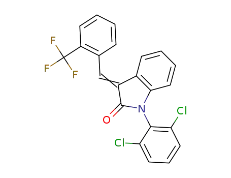 Molecular Structure of 1574402-28-0 (1-(2,6-dichlorophenyl)-3-(2-trifluoromethylbenzylidene)-1,3-dihydroindol-2-one)