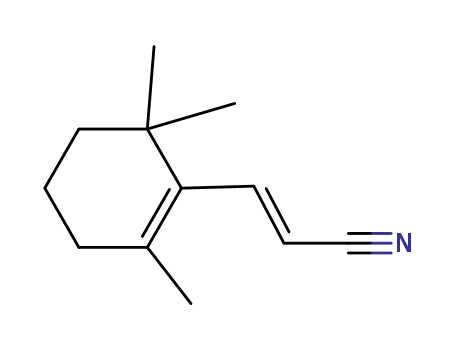 Molecular Structure of 40244-29-9 ((E)-3-(2,6,6-Trimethyl-1-cyclohexen-1-yl)propenenitrile)