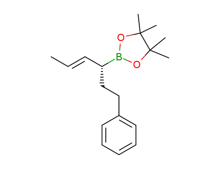 Molecular Structure of 1428538-05-9 ((2E,4R)-4-(4’,4’,5’,5’-tetramethyl-1’,3’,2’-dioxaborolanyl)-6-phenylhex-2-ene)
