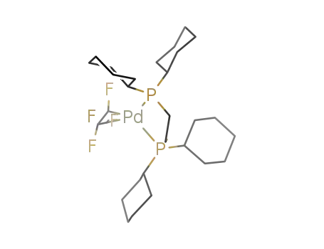 Molecular Structure of 1445269-18-0 ((η<sup>2</sup>-tetrafluoroethylene)Pd(1,2-bis(dicyclohexylphosphino)ethane))