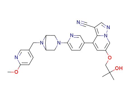 2152628-33-4,6-(2-hydroxy-2-methylpropoxy)-4-(6-(6-((6-methoxypyridin-3-yl)methyl)-3.6-diazabicyclo[3.1.1]heptan-3-yl)pyridin-3-yl)pyrazolo[1,5-a]pyridine-3-carbonitrile,