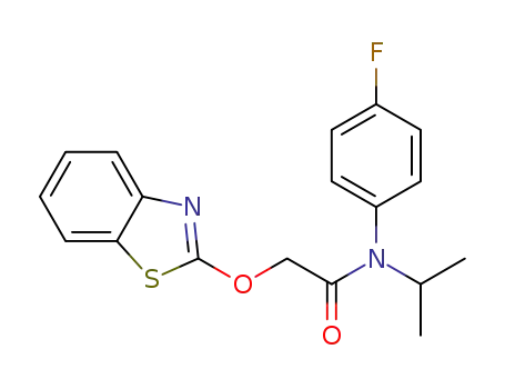 Molecular Structure of 812659-62-4 (Acetamide,
2-(2-benzothiazolyloxy)-N-(4-fluorophenyl)-N-(1-methylethyl)-)