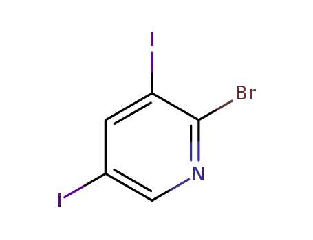 Molecular Structure of 885952-14-7 (2-BROMO-3,5-DIIODOPYRIDINE)