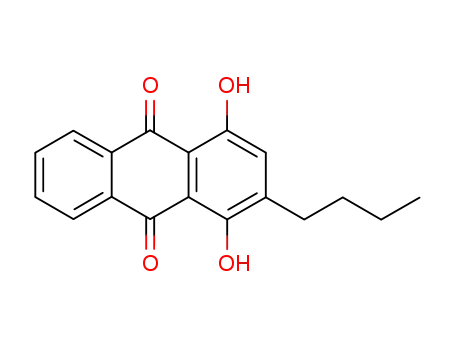 Molecular Structure of 23861-69-0 (2-butyl-1,4-dihydroxyanthracene-9,10-dione)
