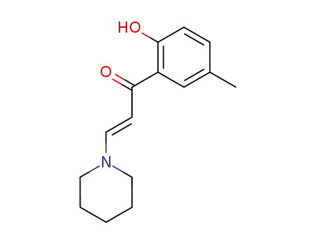 Molecular Structure of 80031-00-1 (2-Propen-1-one, 1-(2-hydroxy-5-methylphenyl)-3-(1-piperidinyl)-, (E)-)