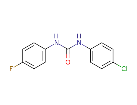 Molecular Structure of 404-51-3 (1-(4-Chlorophenyl)-3-(4-fluorophenyl)urea, 97%)