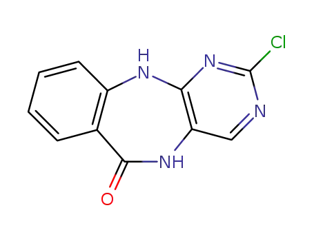Molecular Structure of 66427-83-6 (2-chloro-5,11-dihydro-6H-pyrimido[4,5-b][1,4]benzodiazepin-6-one)