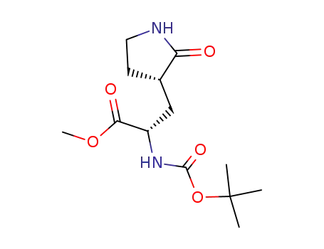 Molecular Structure of 328086-60-8 ((αS,3S)-α-[(tert-Butyloxycarbonyl)aMino]-2-oxo-3-pyrrolidinepropanoic acid Methyl Ester)