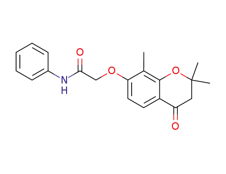 Molecular Structure of 133035-39-9 (Acetamide,
2-[(3,4-dihydro-2,2,8-trimethyl-4-oxo-2H-1-benzopyran-7-yl)oxy]-N-phen
yl-)