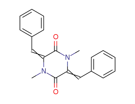 Molecular Structure of 50501-11-6 (2,5-Piperazinedione, 1,4-dimethyl-3,6-bis(phenylmethylene)-)