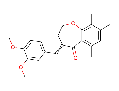 Molecular Structure of 124392-67-2 (1-Benzoxepin-5(2H)-one, 3,4-dihydro-4-((3,4-dimethoxyphenyl)methylene) -6,8,9-trimethyl-)