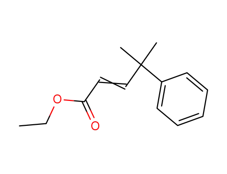 Molecular Structure of 113986-25-7 (2-Pentenoic acid, 4-methyl-4-phenyl-, ethyl ester)