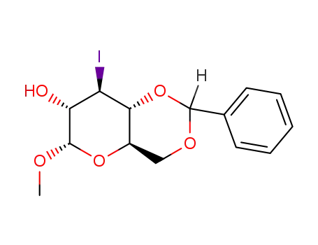 Molecular Structure of 90503-12-1 (methyl 4,6-O-benzylidene-3-deoxy-3-iodo-α-D-glucopyranoside)