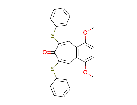 Molecular Structure of 138147-86-1 (6,8-bis(phenylthio)-1,4-dimethoxy-7H-benzocyclohepten-6-one)