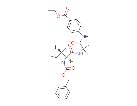 Molecular Structure of 109772-37-4 (Alaninamide,
N-[(phenylmethoxy)carbonyl]-L-isoleucyl-N-[4-(ethoxycarbonyl)phenyl]-2-
methyl-)
