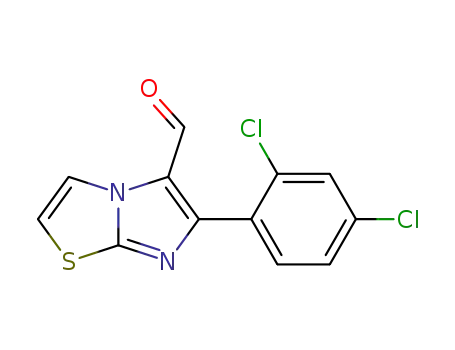 Molecular Structure of 120107-66-6 (6-(2,4-DICHLOROPHENYL)IMIDAZO[2,1-B][1,3]THIAZOLE-5-CARBALDEHYDE)