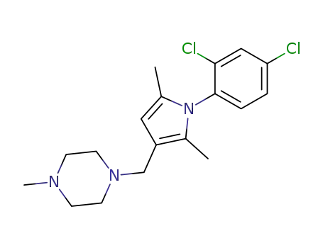 Molecular Structure of 138222-99-8 (1-{[1-(2,4-dichlorophenyl)-2,5-dimethyl-1H-pyrrol-3-yl]methyl}-4-methylpiperazine)