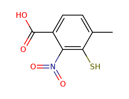 Molecular Structure of 105278-89-5 (Benzoic acid, 3-mercapto-4-methyl-2-nitro-)