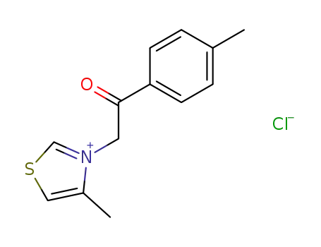 Molecular Structure of 142941-96-6 (Thiazolium, 4-methyl-3-[2-(4-methylphenyl)-2-oxoethyl]-, chloride)