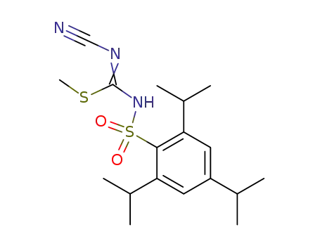 Molecular Structure of 104667-70-1 (methyl N'-cyano-N-[(2,4,6-triisopropylphenyl)sulfonyl]imidothiocarbamate)