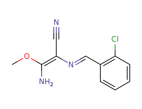 Molecular Structure of 126210-91-1 (3-AMINO-2-([(2-CHLOROPHENYL)METHYLENE]AMINO)-3-METHOXYACRYLONITRILE)