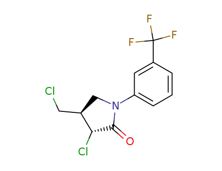 Molecular Structure of 61213-60-3 (2-Pyrrolidinone, 3-chloro-4-(chloromethyl)-1-[3-(trifluoromethyl)phenyl]-,
trans-)