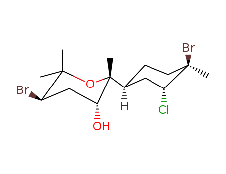 53915-39-2,5β-Bromo-2α-[(1S,3R,4R)-4-bromo-3-chloro-4-methylcyclohexyl]tetrahydro-2,6,6-trimethyl-2H-pyran-3α-ol,Isocaespitol;