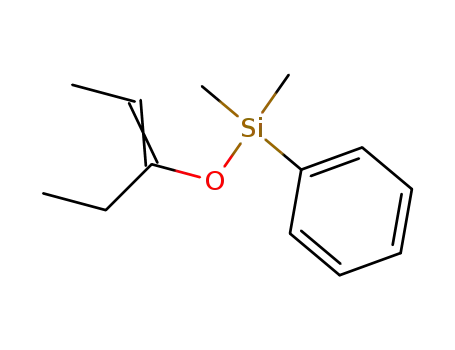Molecular Structure of 65335-72-0 (Silane, [(1-ethyl-1-propenyl)oxy]dimethylphenyl-)