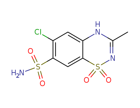 6-chloro-3-methyl-4H-1,2,4-benzothiadiazine-7-sulfonamide 1,1-dioxide(1025-75-8)