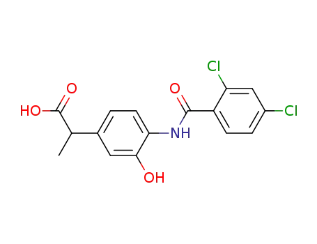Molecular Structure of 109790-34-3 (2-(4-{[(2,4-dichlorophenyl)carbonyl]amino}-3-hydroxyphenyl)propanoic acid)
