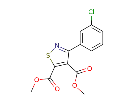 Molecular Structure of 67048-62-8 (4,5-Isothiazoledicarboxylic acid, 3-(3-chlorophenyl)-, dimethyl ester)