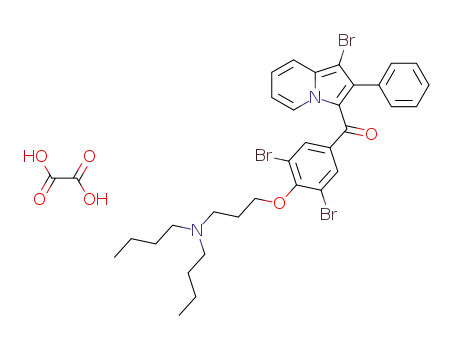 Molecular Structure of 79283-37-7 ((1-Bromo-2-phenyl-indolizin-3-yl)-[3,5-dibromo-4-(3-dibutylamino-propoxy)-phenyl]-methanone; compound with oxalic acid)