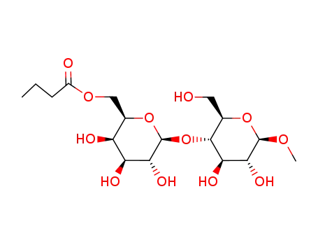 Molecular Structure of 141484-96-0 (methyl 6'-O-butyryl-β-lactoside)