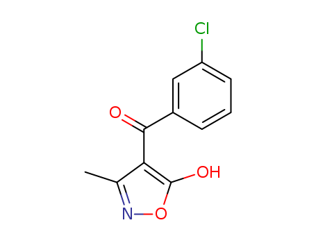 Molecular Structure of 111460-94-7 (Methanone, (3-chlorophenyl)(5-hydroxy-3-methyl-4-isoxazolyl)-)