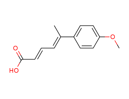 Molecular Structure of 120554-24-7 (2,4-Hexadienoic acid, 5-(4-methoxyphenyl)-, (E,E)-)