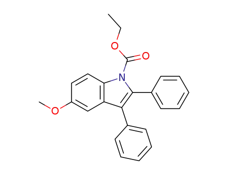 Molecular Structure of 141735-60-6 (1H-Indole-1-carboxylic acid, 5-methoxy-2,3-diphenyl-, ethyl ester)