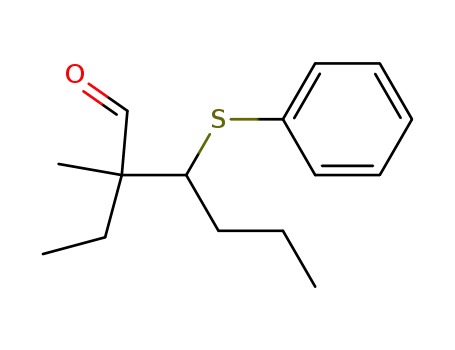 Molecular Structure of 344443-03-4 (2-ethyl-2-methyl-3-phenylthiohexanal)