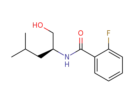 Molecular Structure of 111904-34-8 (Benzamide, 2-fluoro-N-[1-(hydroxymethyl)-3-methylbutyl]-, (S)-)
