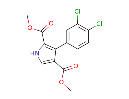 Molecular Structure of 76304-32-0 (1H-Pyrrole-2,4-dicarboxylic acid, 3-(3,4-dichlorophenyl)-, dimethyl ester)