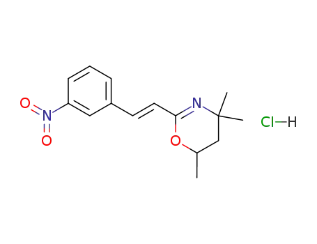 Molecular Structure of 100098-80-4 (4,4,6-trimethyl-2-[(E)-2-(3-nitrophenyl)ethenyl]-5,6-dihydro-4H-1,3-oxazine hydrochloride)