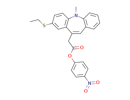 Molecular Structure of 52813-87-3 (ethylthio-8 methyl-5 5H-dibenz<b,f>azepine-10-acetate de nitro-4 phenyle)