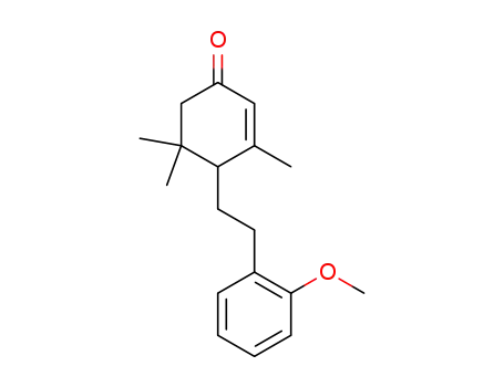 Molecular Structure of 90122-59-1 (2-Cyclohexen-1-one, 4-[2-(2-methoxyphenyl)ethyl]-3,5,5-trimethyl-)